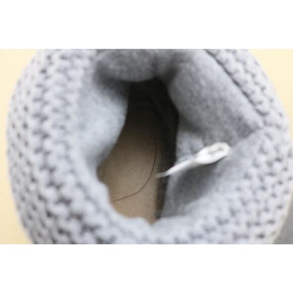 New UGG Boots Womens 9 Gray Suede Shaina Sweater Cuff Shearling Insole Ankle - Picture 6 of 7